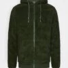 Pier One Borg Zip-Up Jacket - Fleecejakke - Dark Green
