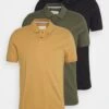 Pier One 3 Pack - Poloskjorter - Camel/Khaki/Black