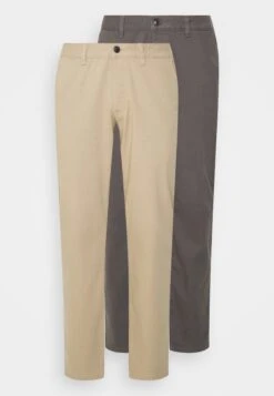 Pier One 2 Pack - Chinos - Dark Grey/Beige -Moderne Klaer 3732d6804b77450d9a31204f549c6b48