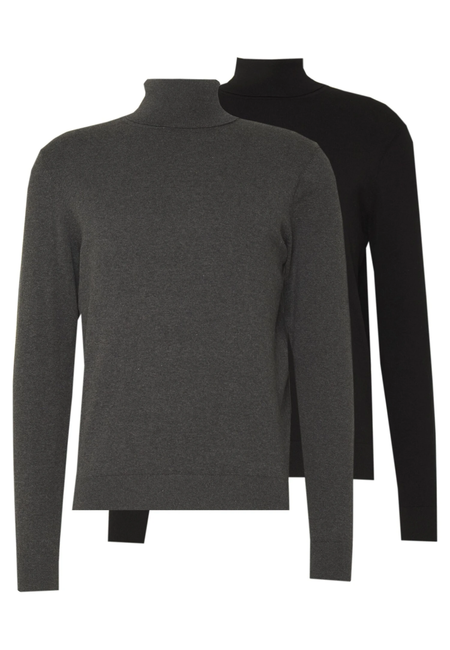 Pier One 2 Pack - Basic Turtleneck - Strikkegenser - Black/Mottled Dark Grey 3 Pier One 2 Pack - Basic Turtleneck - Strikkegenser - Black/Mottled Dark Grey