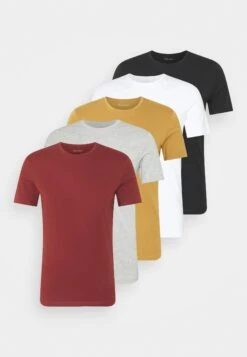 Pier One 5 Pack - T-Shirts - Brown/White/Black -Moderne Klaer 5678841ae5a9410890b230c08f47da25