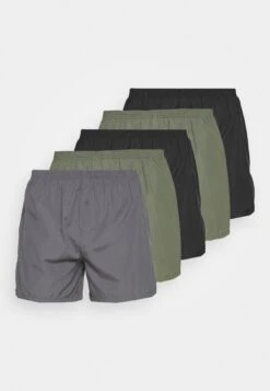 Pier One 5 Pack - Boxershorts - Black/Khaki/Dark Grey -Moderne Klaer aabf1b6cd2d84a338064454393e5f372
