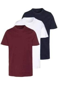 Pier One 3 Pack - T-Shirts - White/Dark Blue/Red