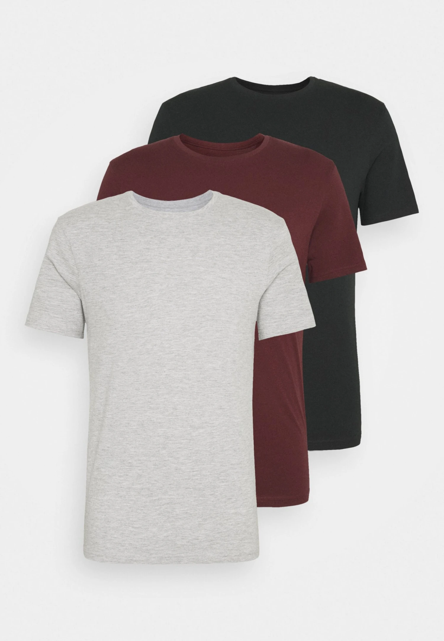 Pier One 3 Pack - T-Shirts - Black/Grey/Bordeaux 10 Pier One 3 Pack - T-Shirts - Black/Grey/Bordeaux - Bilde 8