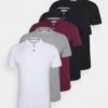 Pier One 5 Pack - Poloskjorter - Black/White/Bordeaux/Navy/Gray Marl -Moderne Klaer e7f3b5380f9d45399476922a034db884