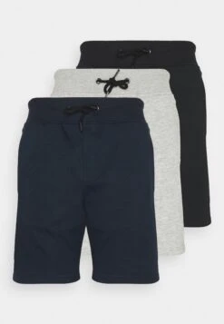 Pier One 3 Pack - Shorts - Black/Mottled Light Grey/Dark Blue -Moderne Klaer fd1d6a00272c4d8db0cdbce1e6cd9d7c